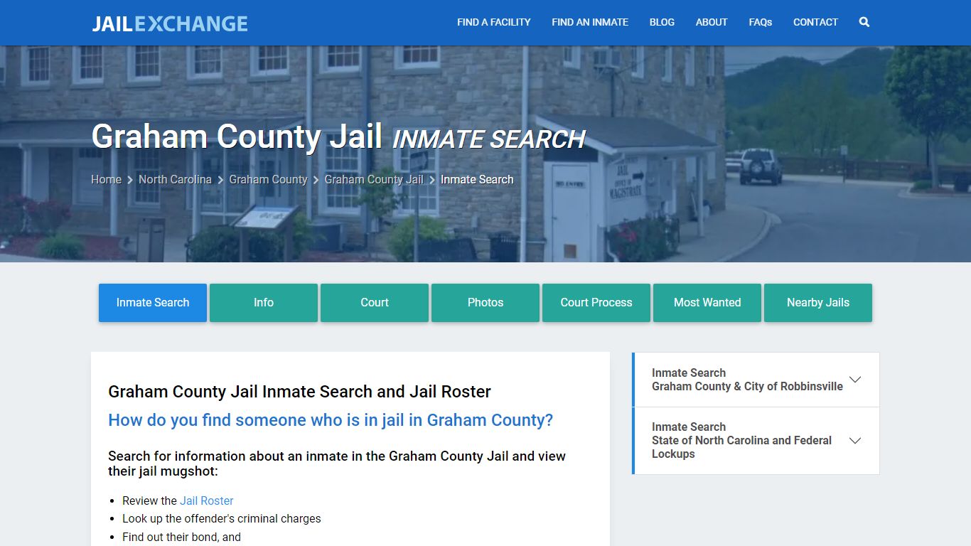 Inmate Search: Roster & Mugshots - Graham County Jail, NC - Jail Exchange