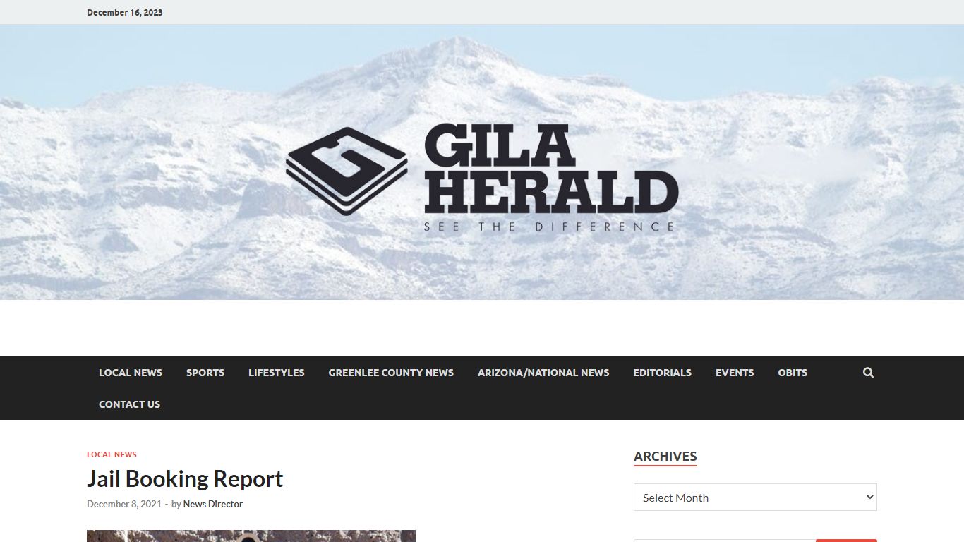 Jail Booking Report - The Gila Herald