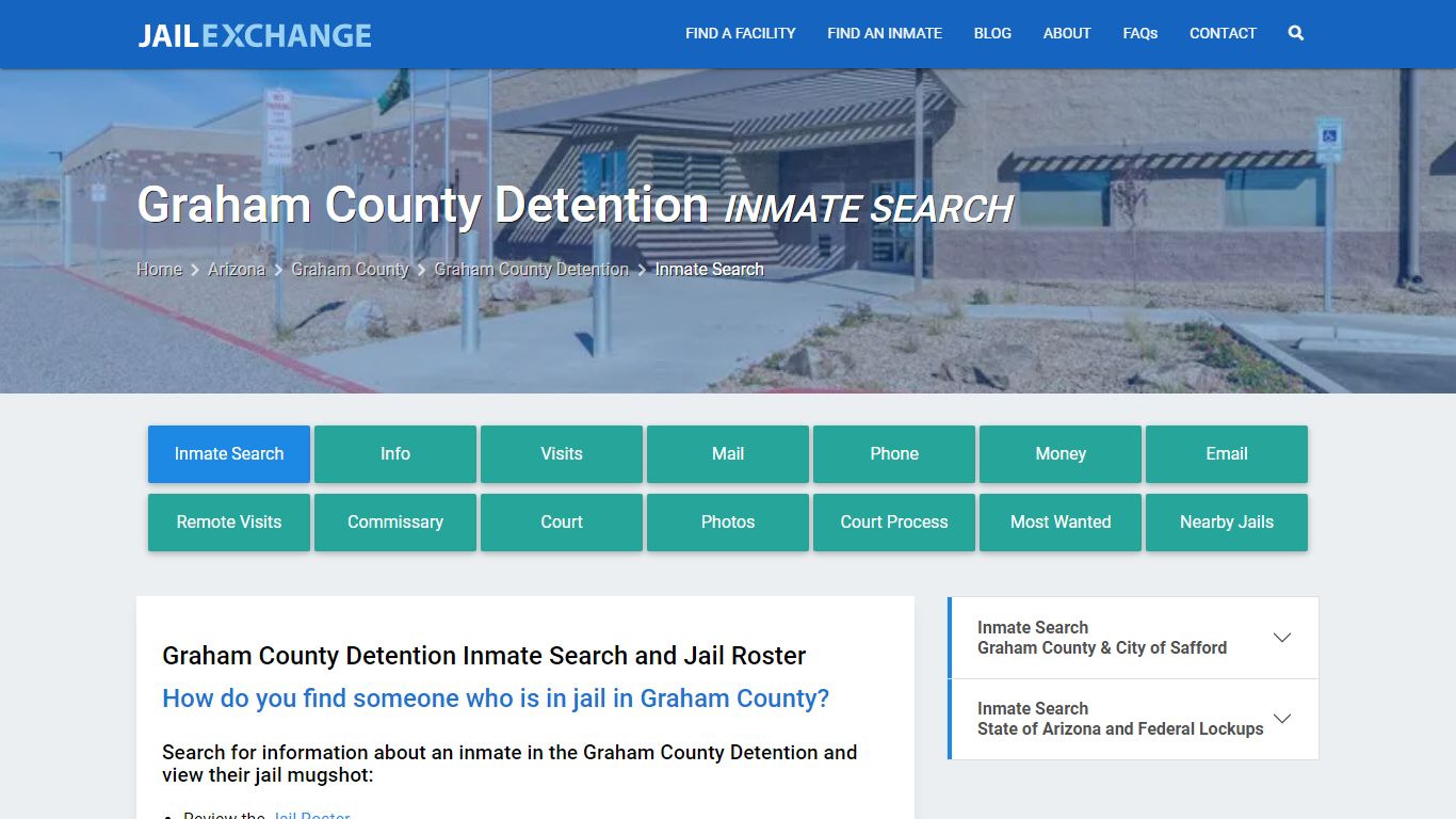 Graham County Detention Inmate Search - Jail Exchange